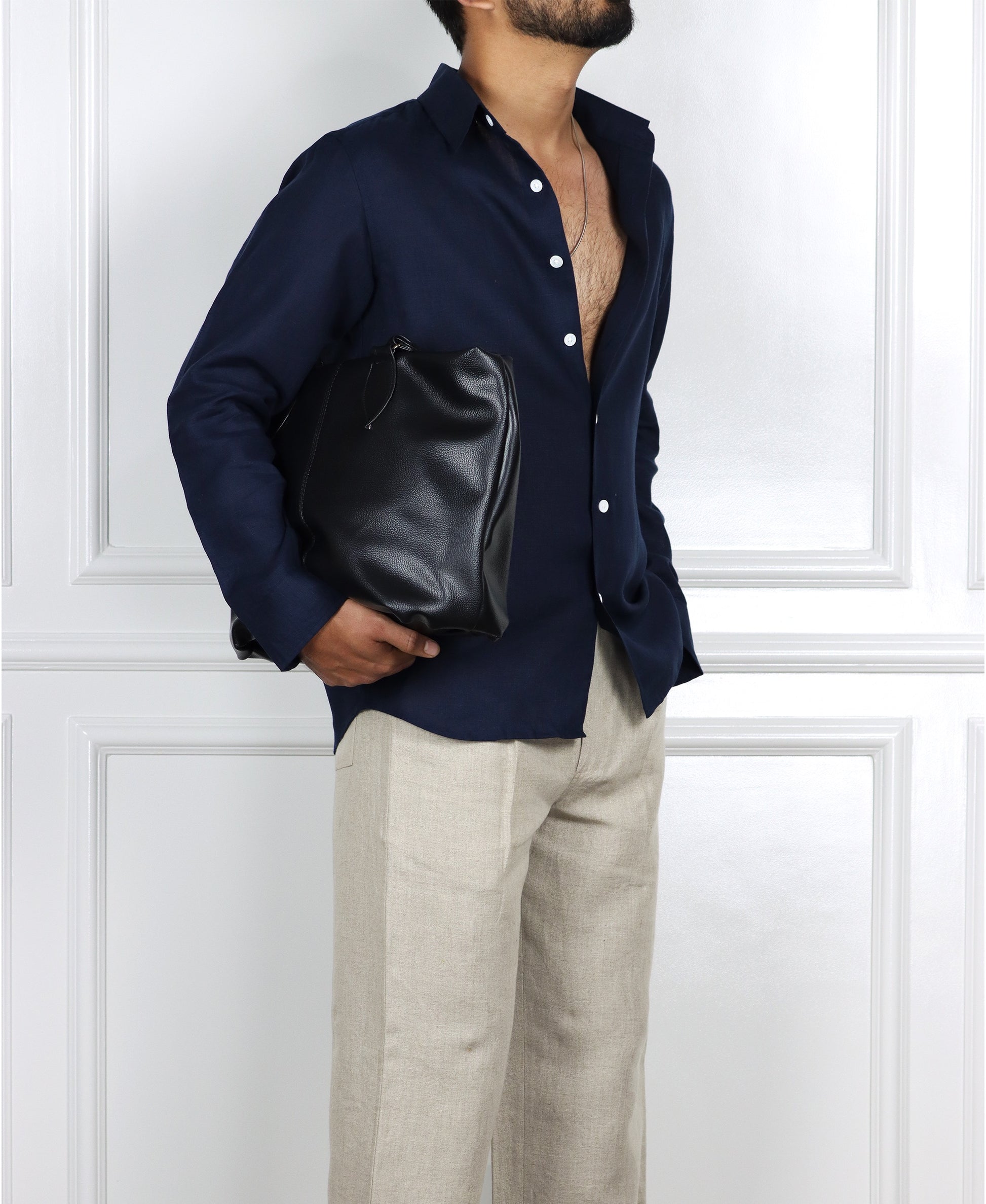 Navy Linen Shirt