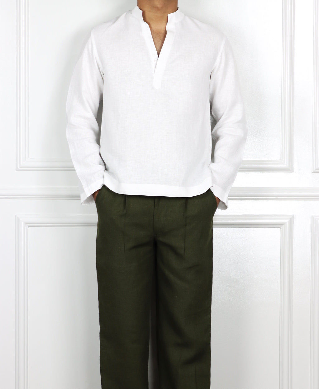 V-Neck Linen Pullover