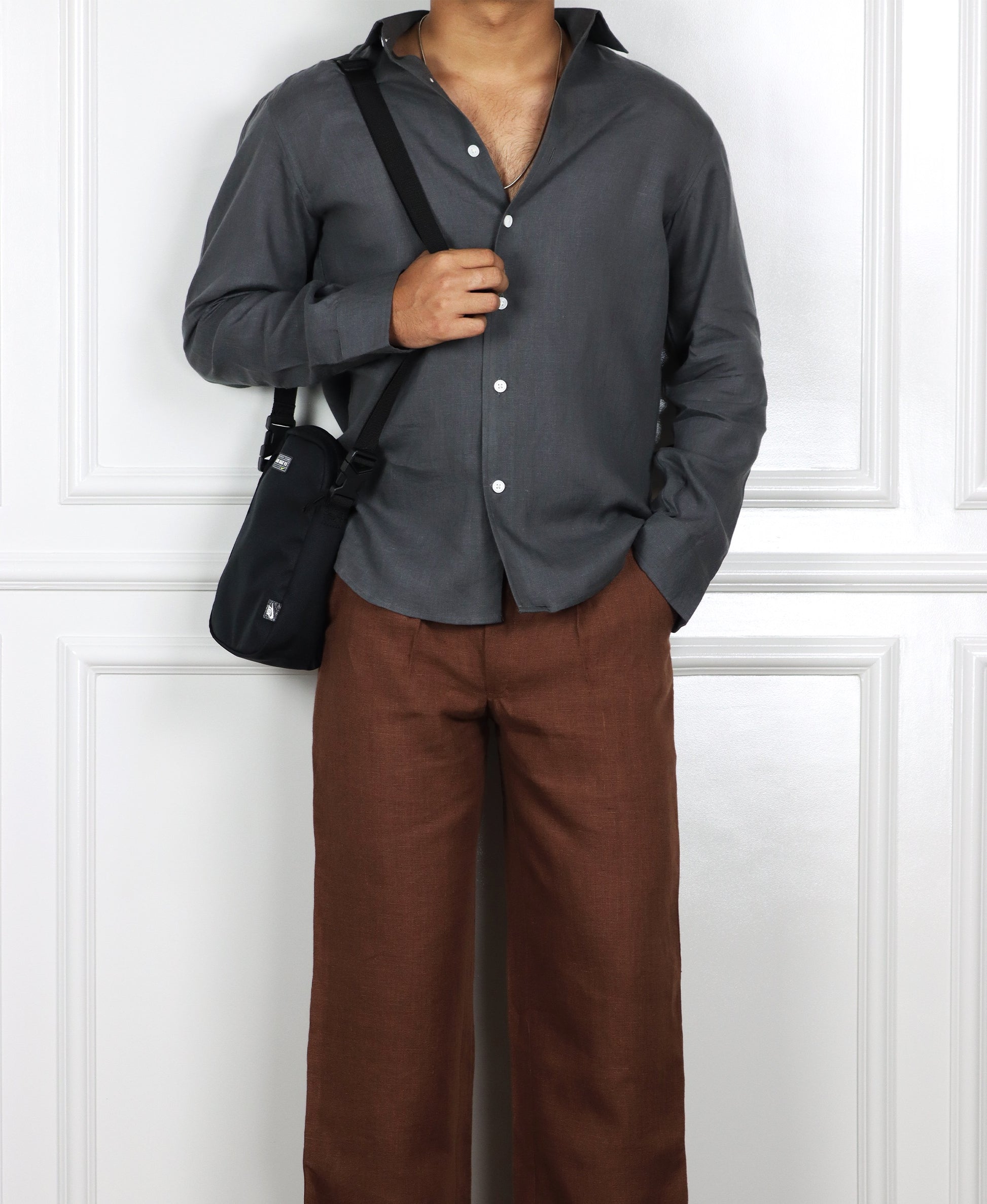 Charcoal Grey Linen Shirt