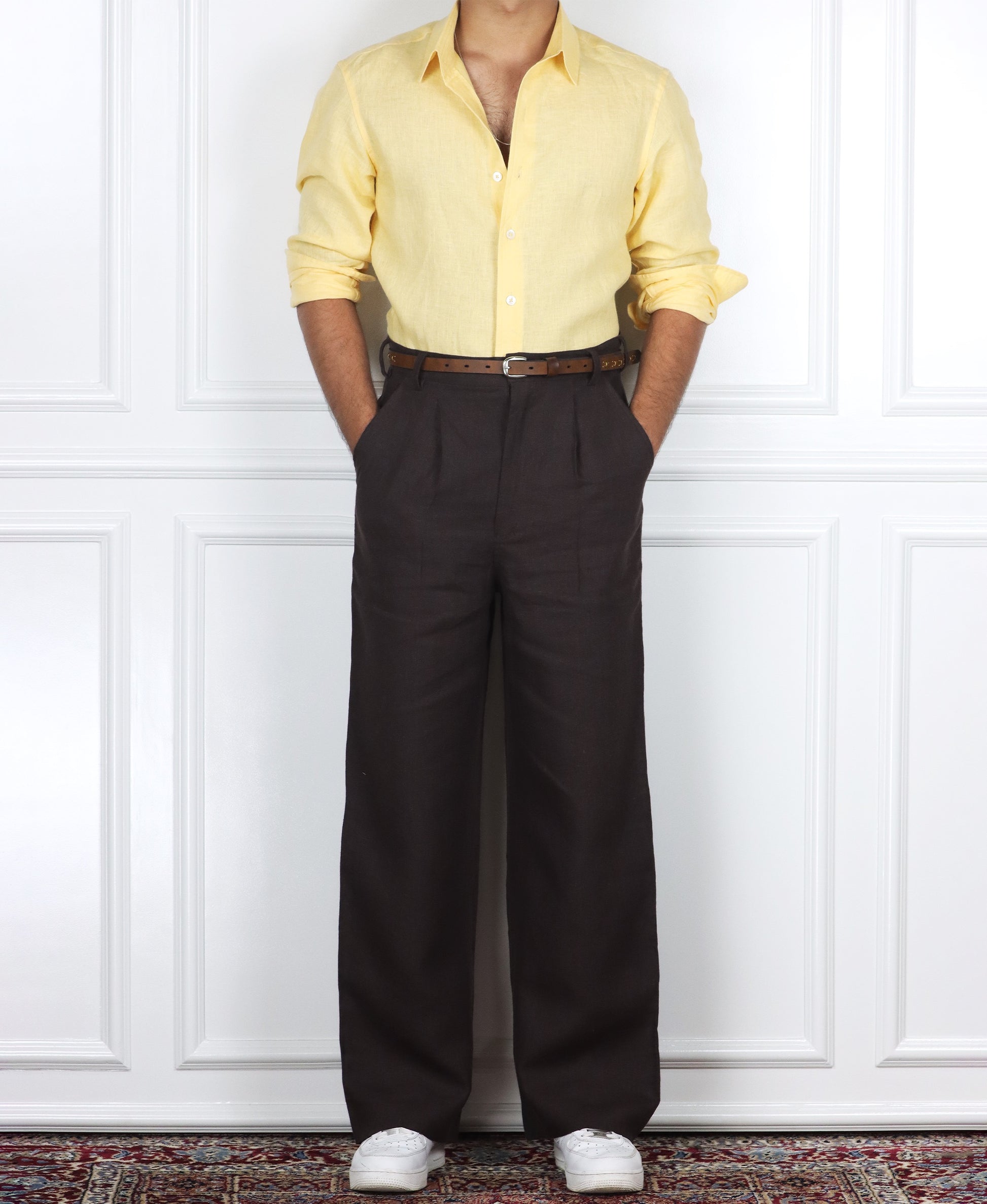 Chocolate Brown Linen Pants