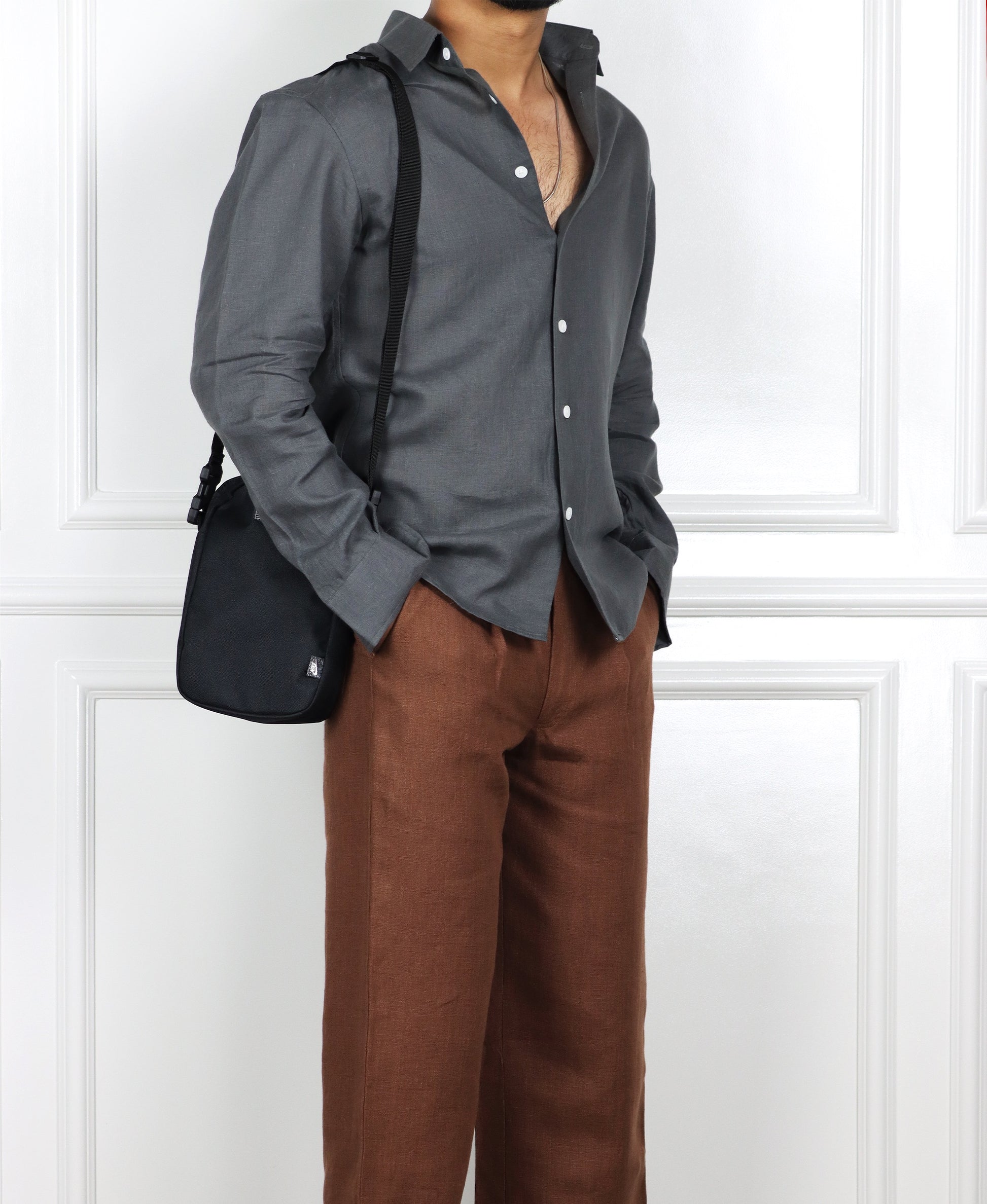 Charcoal Grey Linen Shirt
