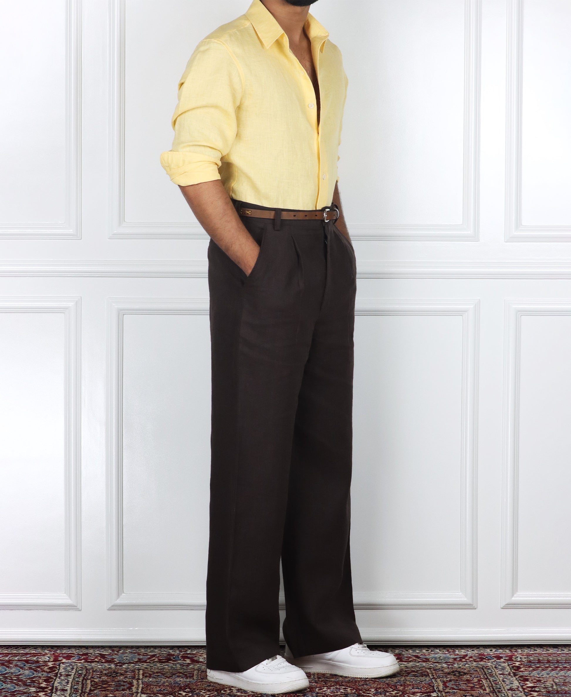 Chocolate Brown Linen Pants