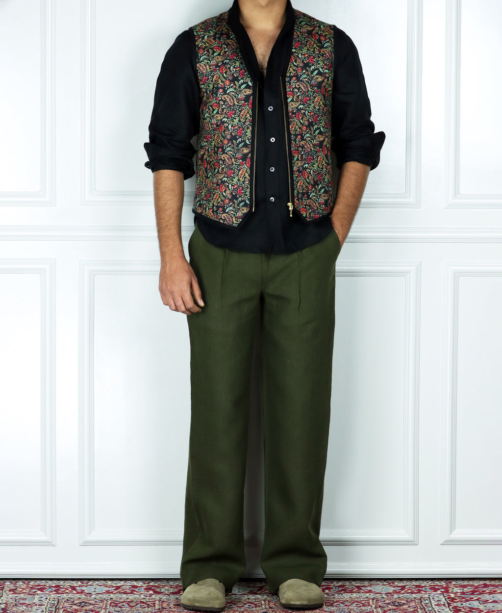 Olive Linen Pants