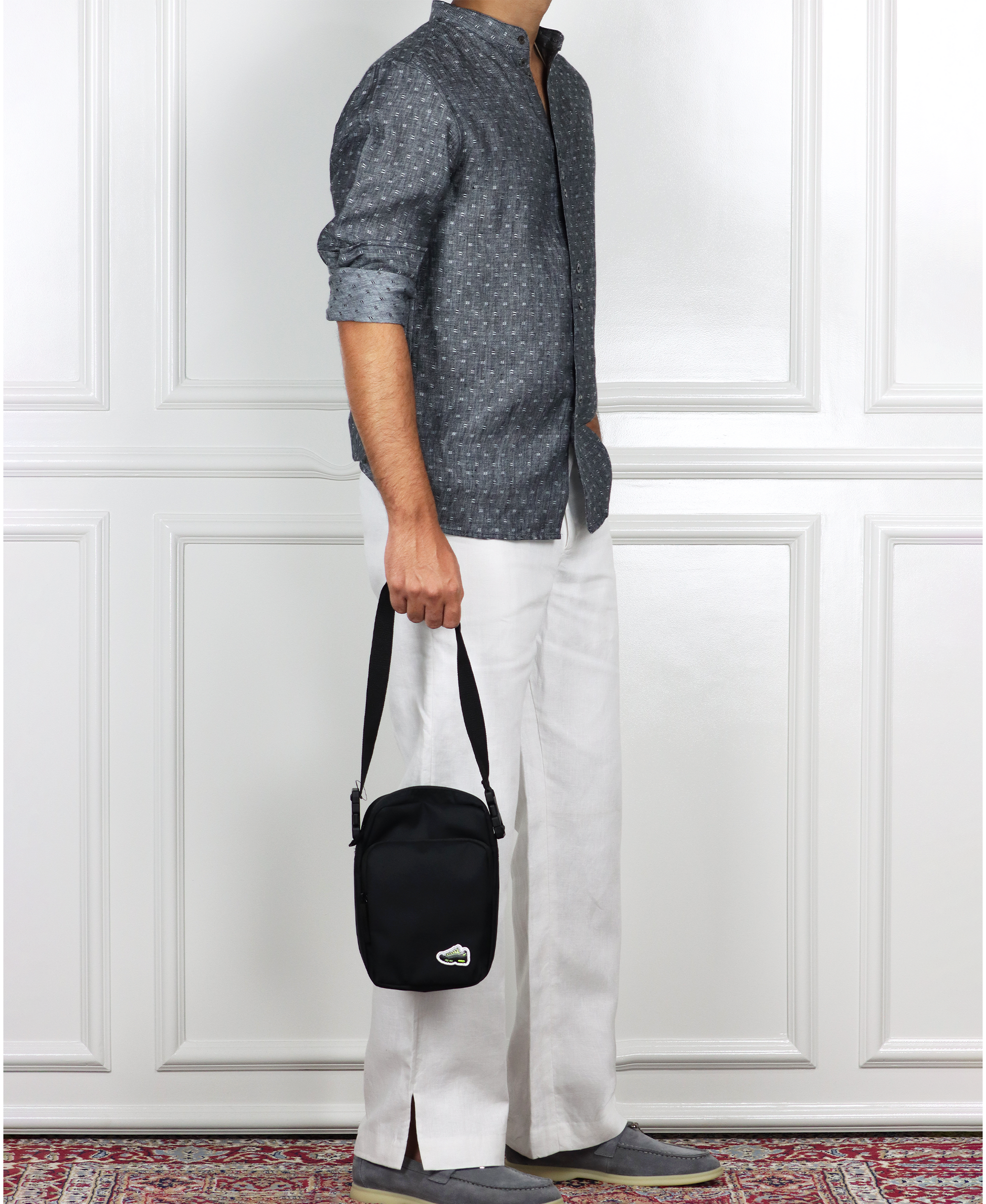 Grey Dobby Linen Shirt