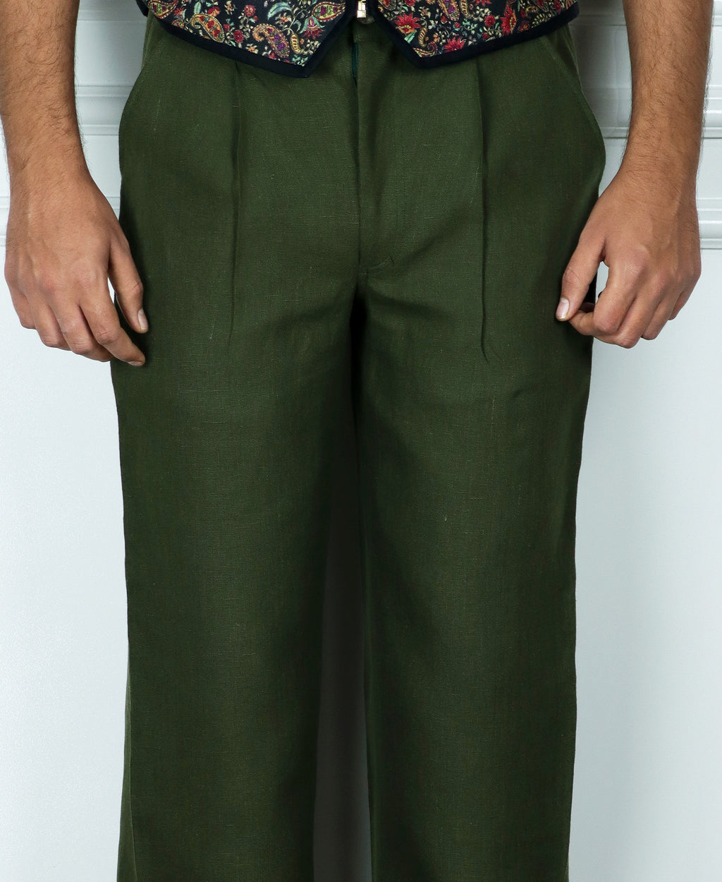 Olive Linen Pants