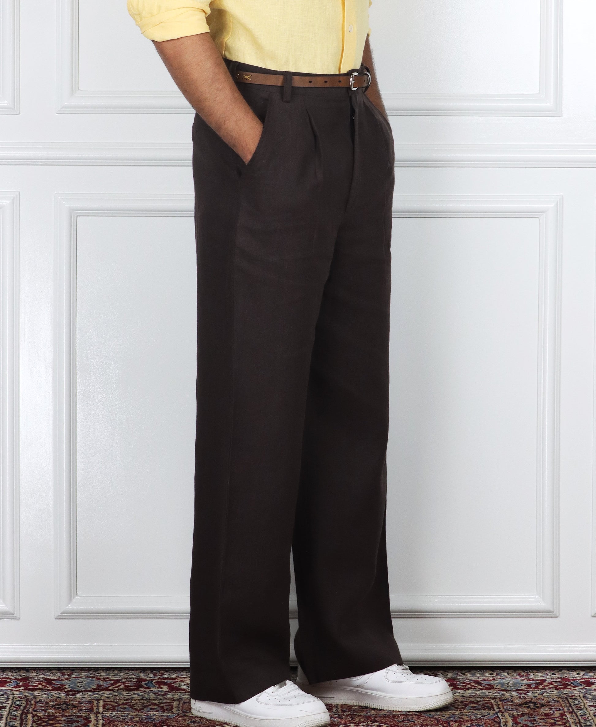 Chocolate Brown Linen Pants