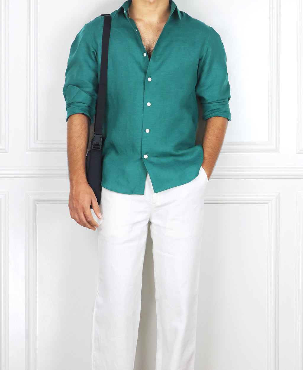 Teal Linen Shirt