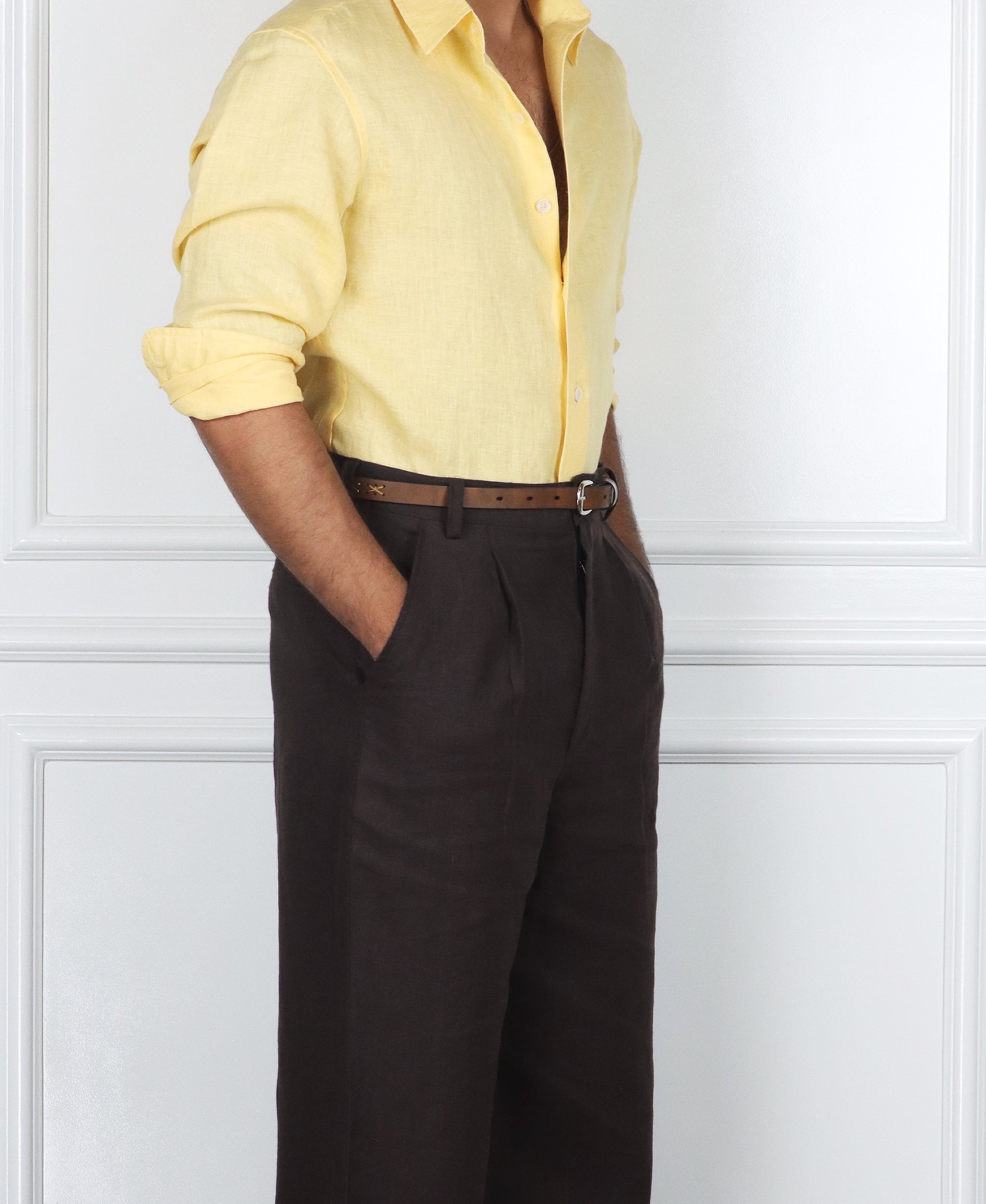 Chocolate Brown Linen Pants