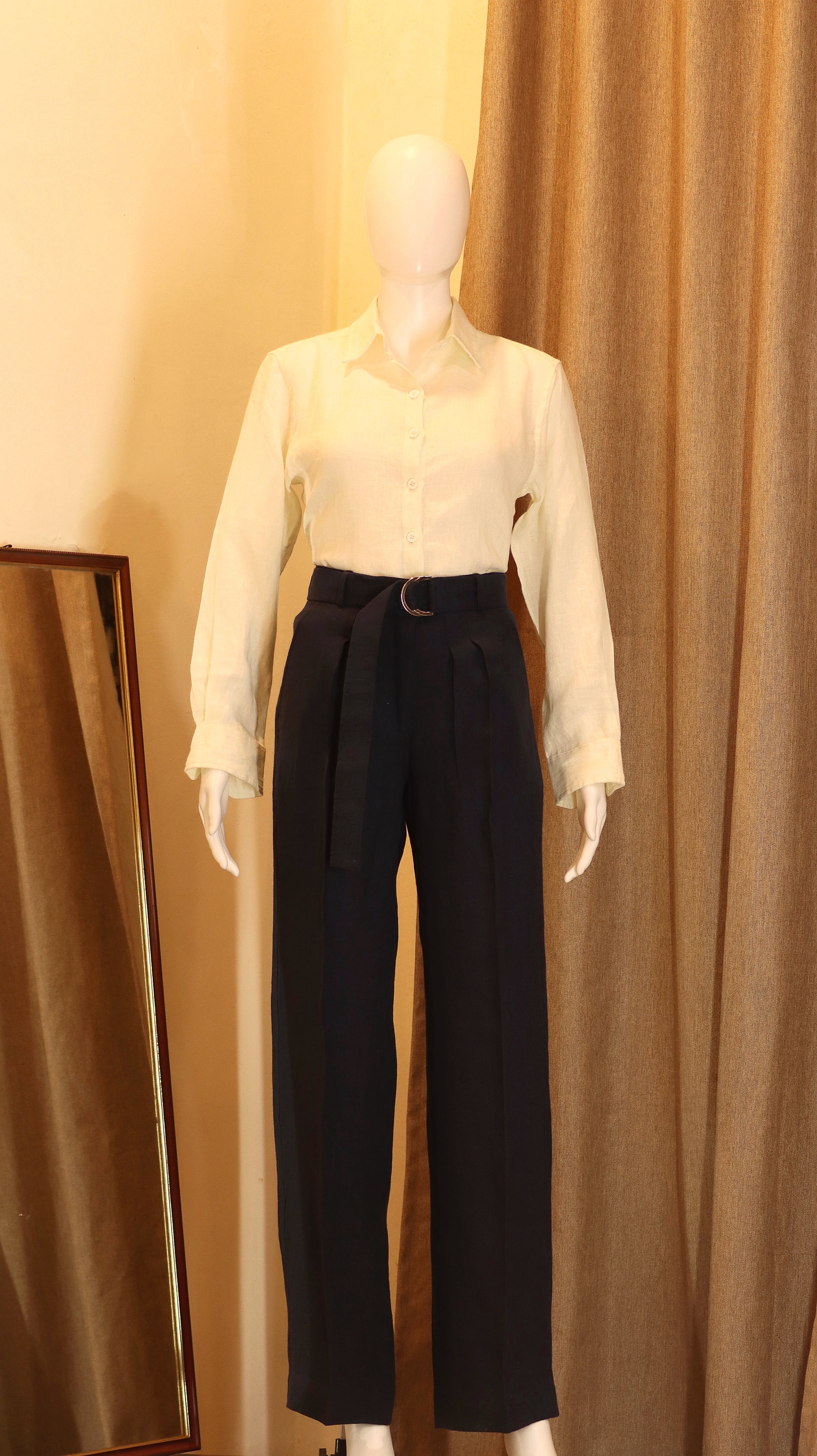 wide-leg pants (100% Linen)