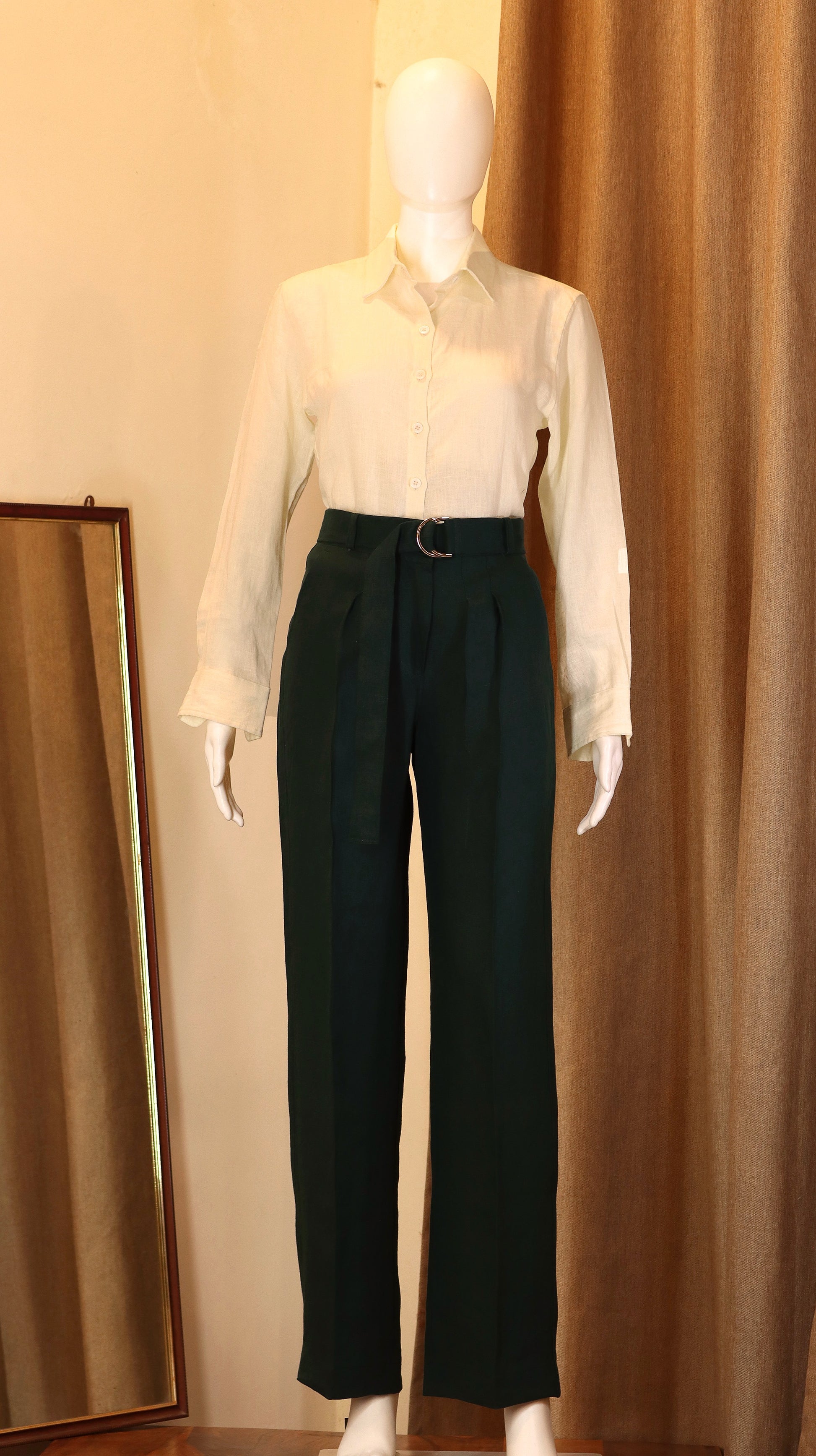 wide-leg pants (100% Linen)