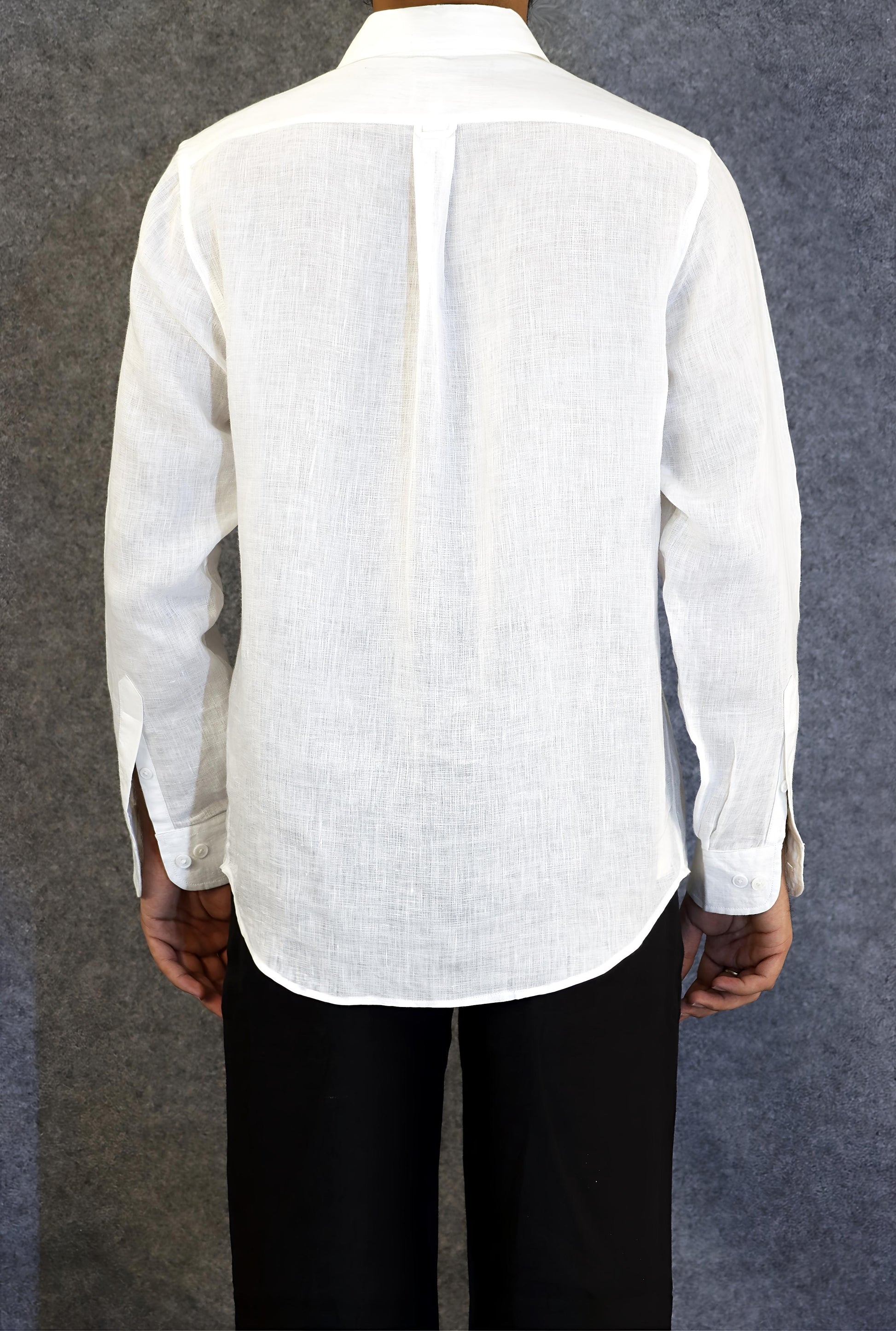 WHITE LINEN SHIRT (100% Linen)