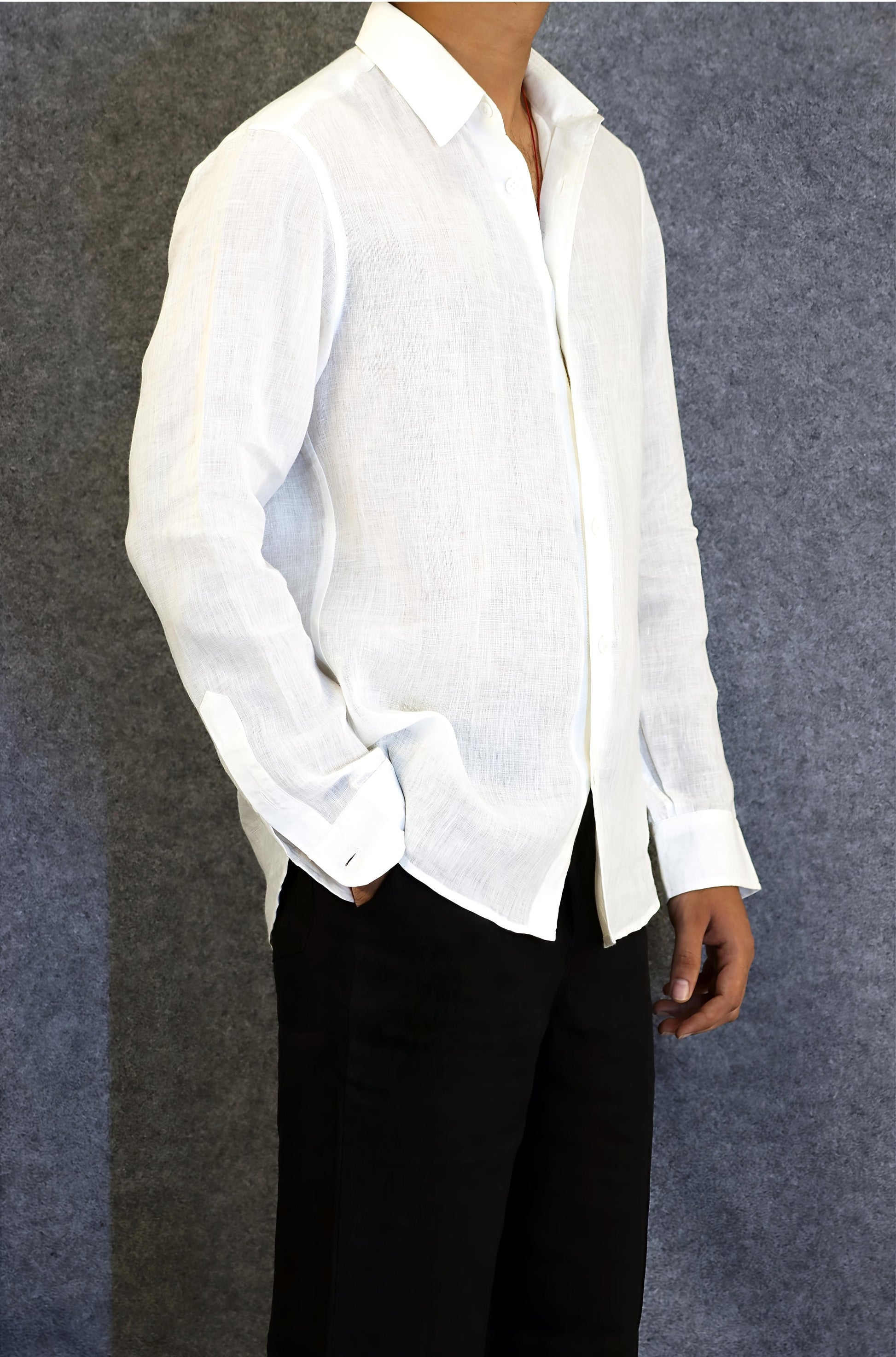 WHITE LINEN SHIRT (100% Linen)