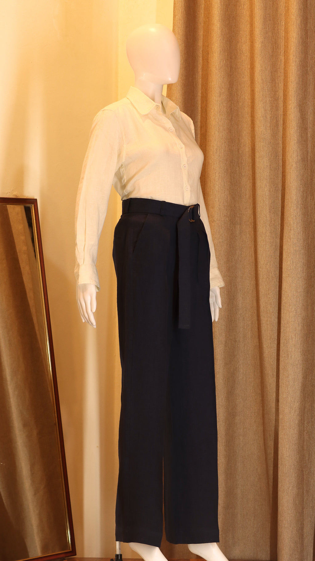 wide-leg pants (100% Linen)