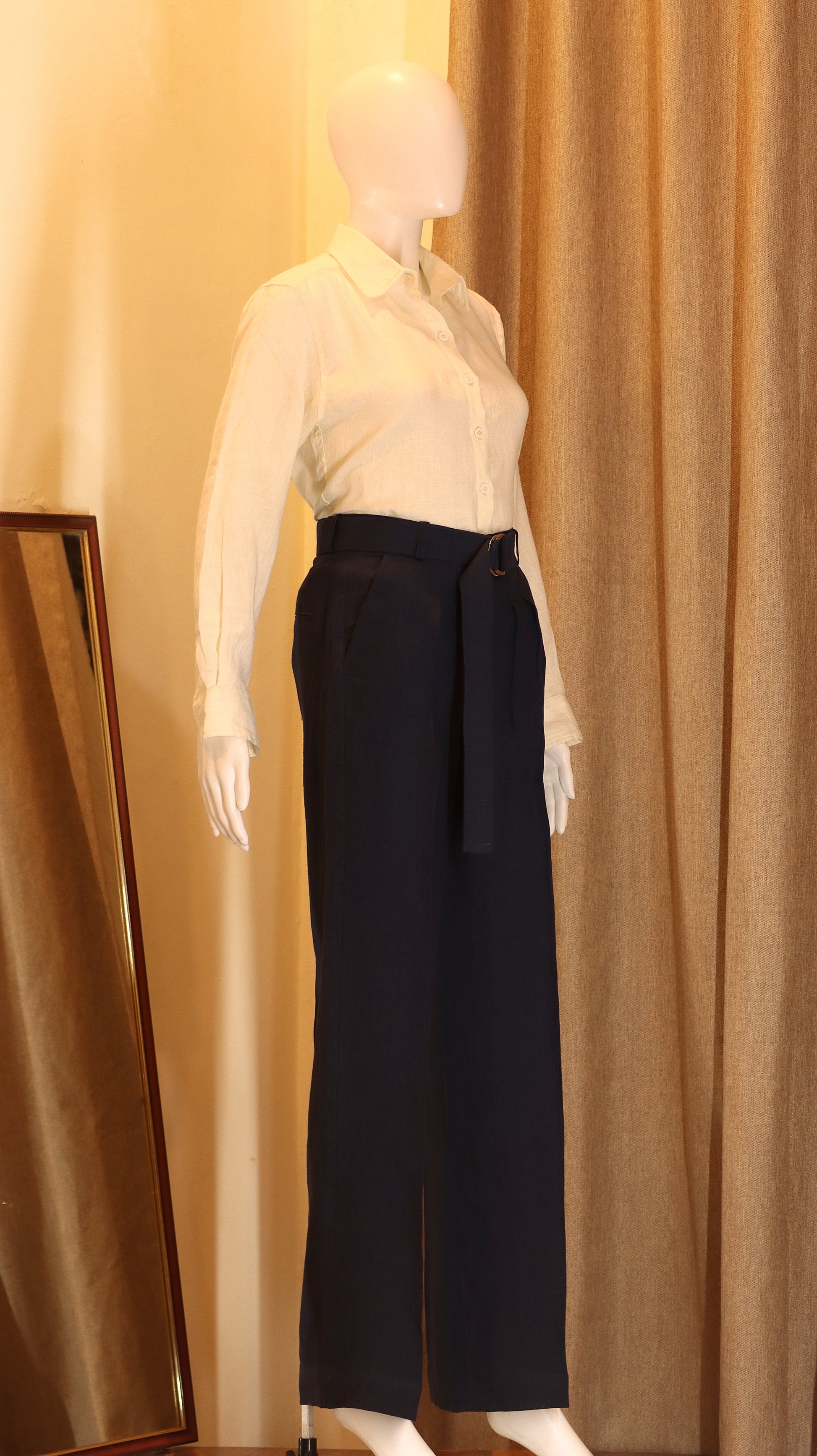 wide-leg pants (100% Linen)
