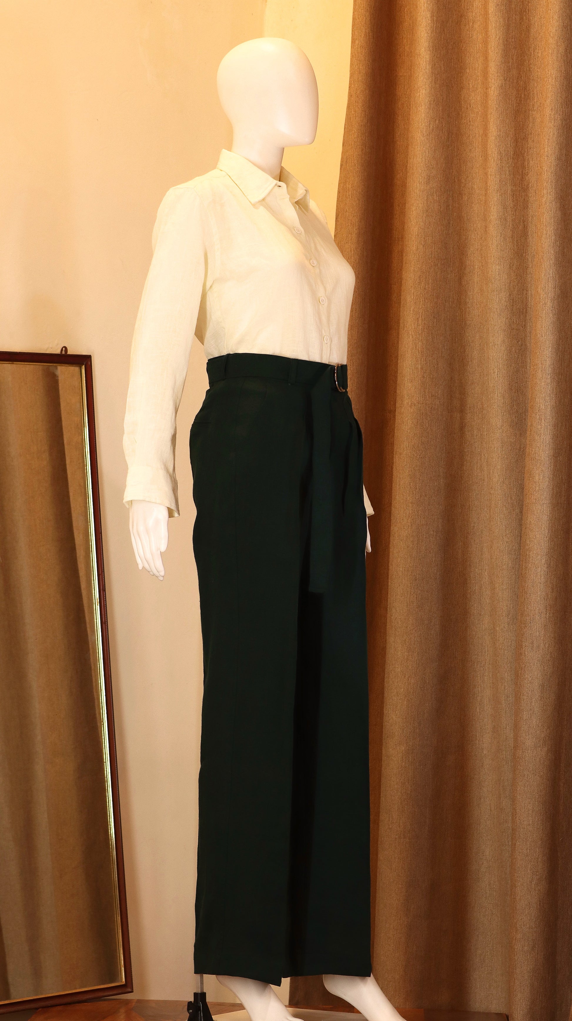 wide-leg pants (100% Linen)