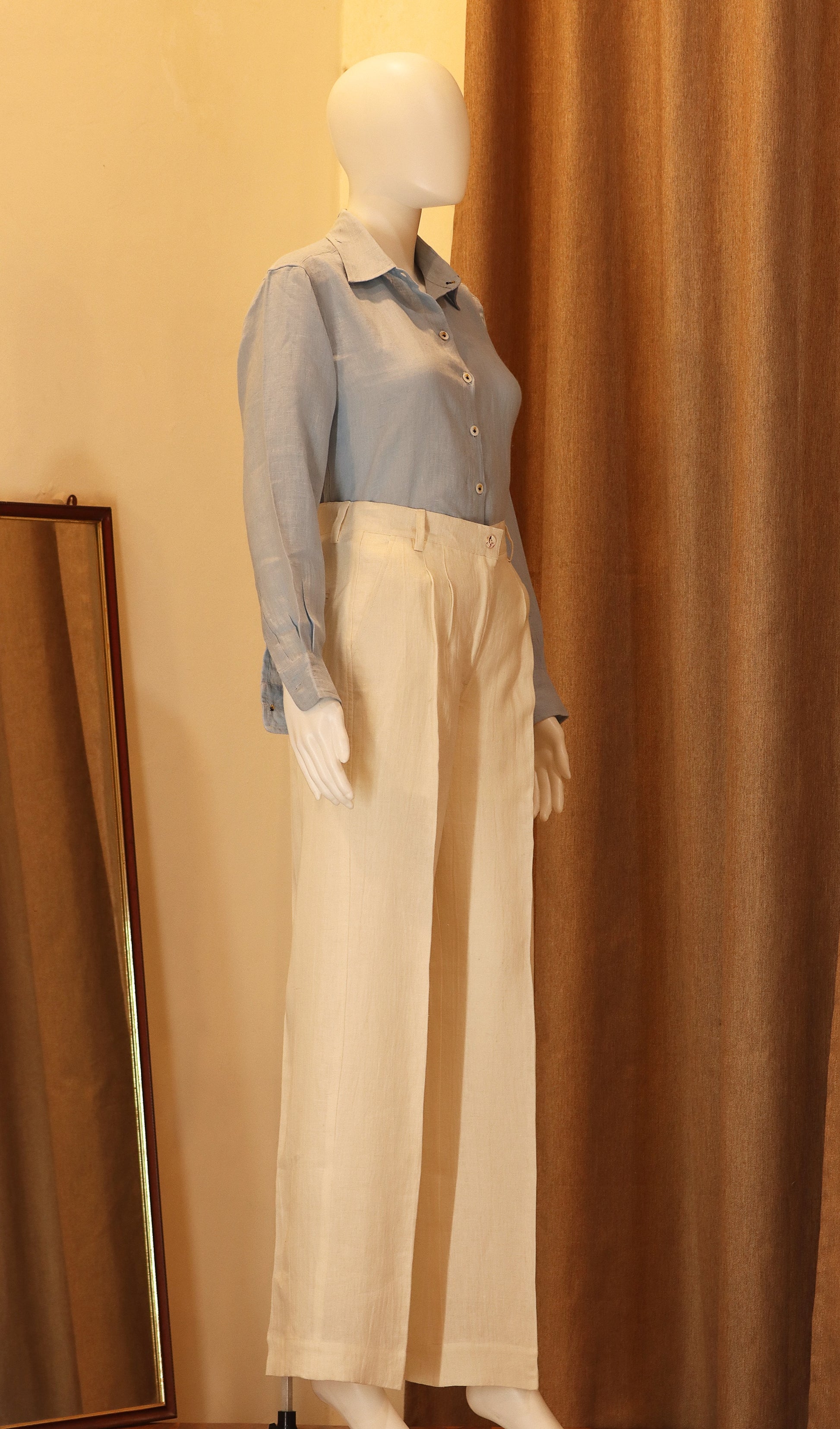 wide-leg pants (100% Linen)